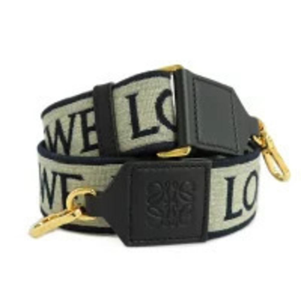 Loewe Anagram Strap Bag Leather Canvas Accessories Shoulder Bag Navy Blue Black